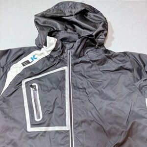 BLK Sportswear Full Zip Hooded Jacket Black White Men's 2XL Lightweight